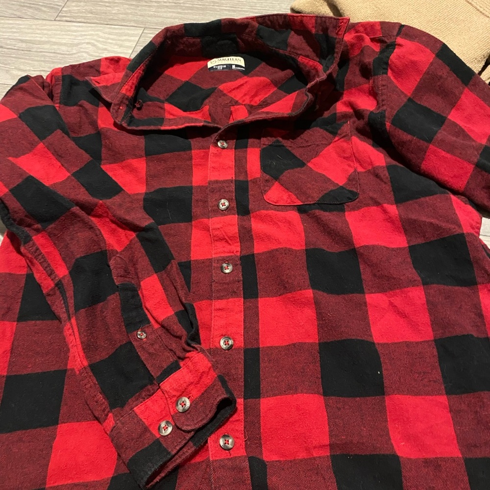Magellan Outdoors Red and Black Checkered Shirt